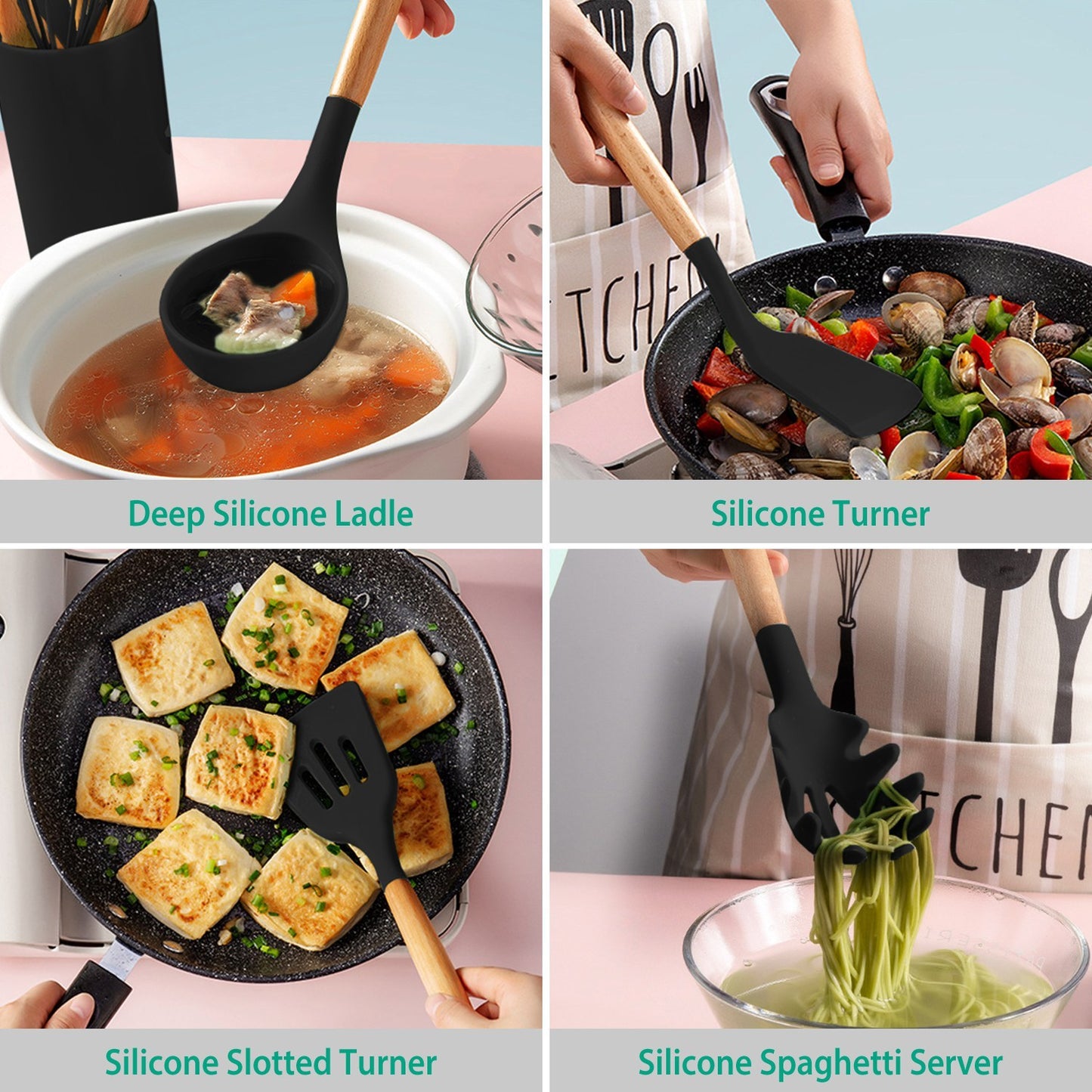 11 Piece Silicone Cooking Tool Set