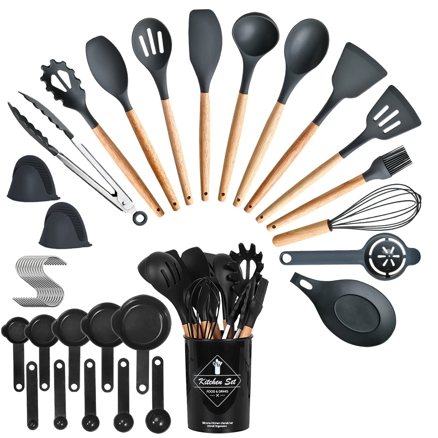 Set Of 35Pcs Kitchen Cooking Utensils Set