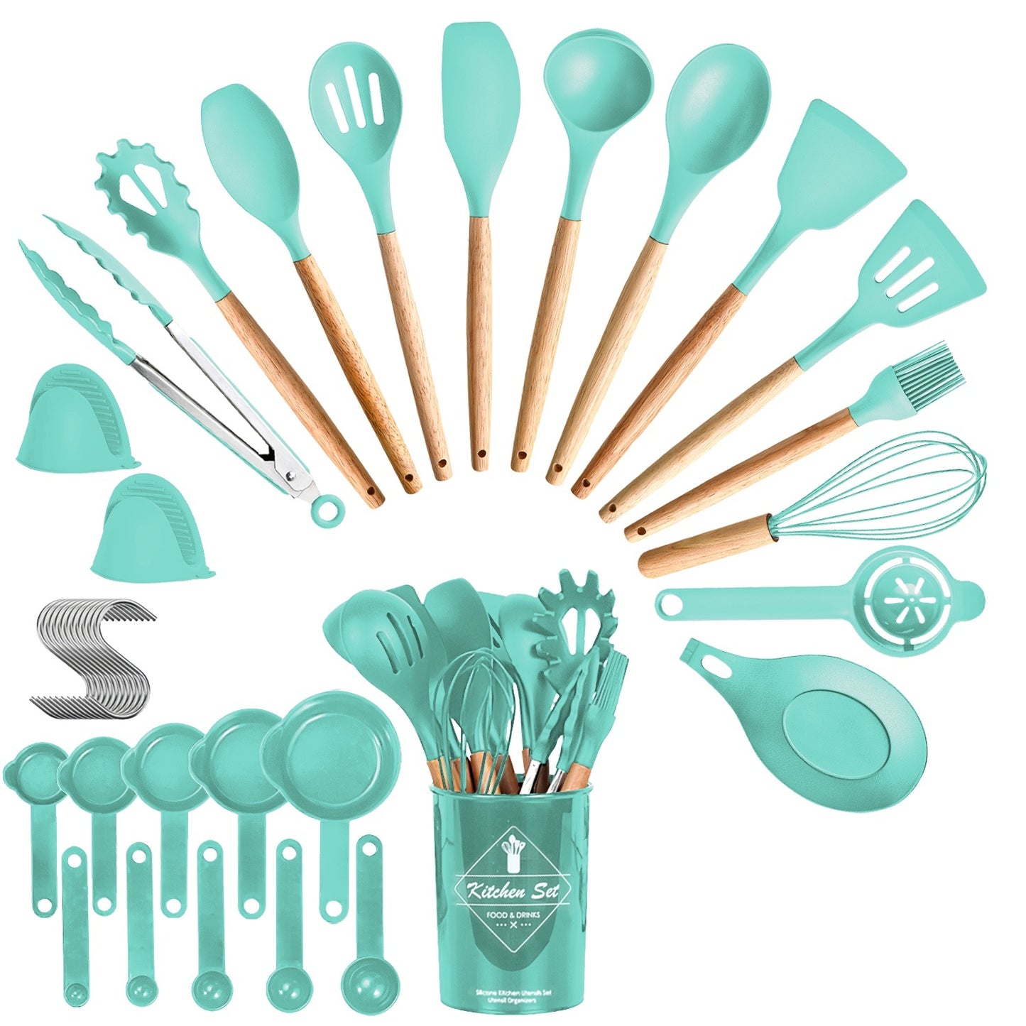 Set Of 35Pcs Kitchen Cooking Utensils Set