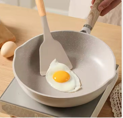Non-Stick Silicon 12 Pcs Heat Resistant Wooden Handle Kitchen Cooking Utensils Set,